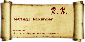 Rettegi Nikander névjegykártya